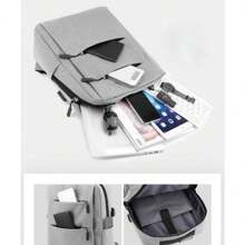 KIT3 Men's Business Backpack Three-Piece Schoolbag Multifunctional USB Charging Computer Bag - Grey - View 6