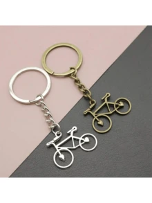 1pc Silver Fashion Bicycle & Lightning Bolt Couple's Key Chain, Backpack Pendant For Party/Gathering - Multicolor - View 3