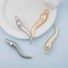 5pcs/10pcs Classic Fashion Gold & Silver Chili Pepper Pendants In 3 Sizes, Suitable For Jewelry Making, DIY Necklace, Keychain, Bag Charm, Earrings, Anklets, Craft Supplies - Gold and Silver Mixed Color - View 3