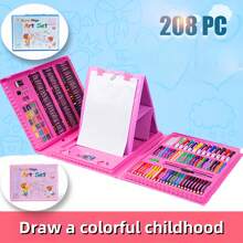42pcs/86pcs/208pcs Art Supply Set, Children/Teen Boys/Girls Painting Art Supplies, Gift Box Includes Oil Pastels, Crayons, Colored Pencils, Watercolor Cakes,Back To School,School Supplies