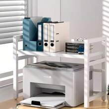 Desktop Storage Rack, Office Computer Desk Accessories, Retractable Storage Rack, Countertop Storage Rack, Storage Rack, Suitable For Home Office Dormitory Use (Black) - White - View 2