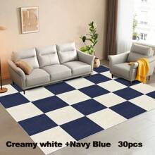 10/20/30 件机制聚酯纤维地毯砖，30 厘米 X 30 厘米，条纹图案，防滑，轻质，防水，簇绒编织，柔软住宅，无缝外观 - 彩色 - 查看 24