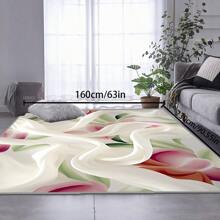 [Crystal Velvet 700g/㎡ Printed Bottom, 5mm Thick] 1 Piece Bohemian Style Solid Color Rug, Soft Anti-Slip Washable Carpet For Indoor And Outdoor, Living Room, Bedroom, Kitchen, Office, Home Decor, Doormat, Play Area Back To School