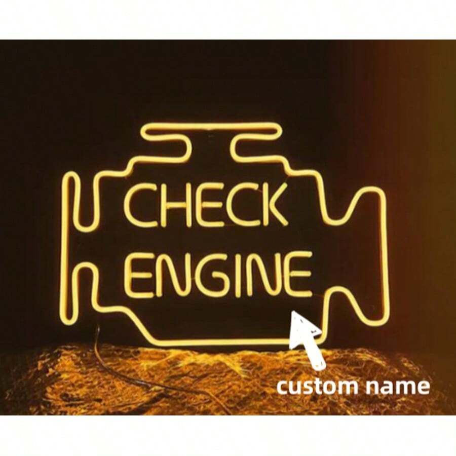 1pc Customized Split Neon Light Single-Line Engine Style, Personalized Neon Lights, Suitable For Home Decoration, Restaurant Decoration, Game Hall Decoration, Party Decoration, Creative Studio Decoration, Etc. - Multiple Colors and Styles - View 1