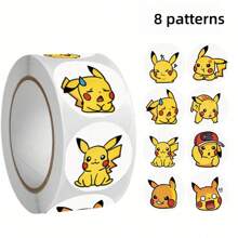 bandai 500pcs Sticker Set - Cute Waterproof Vinyl Stickers Including Eevee, Charizard And More , Great For Laptops, Water Bottles, Phones, DIY Crafts, Scrapbooking, Collecting And Gifts