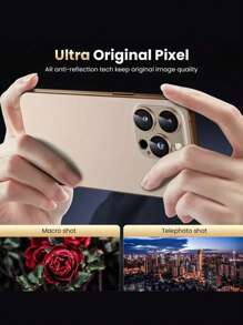 2 Packs IPhone 16 Pro Max/16 Pro/15 Pro Metal Ring Lens Tempered Glass Protective Film, 9H Hardness Ultra-High Definition, Anti-Scratch, Anti-Fingerprint, Easy To Install, Full Coverage Lens Protective Film