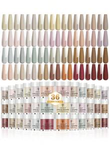 36 Colors Acrylic Nail Powder Set (10 Grams/0.35 Ounce Jar), Fast Drying, Odorless, Easy To Mix, Great For DIY Manicure And Salon Professionals - The Perfect Gift For Nail Enthusiasts!