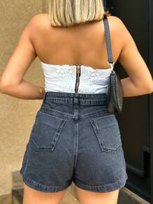 JANE FINE 8109 Women's Jeans Shorts Casual High Waist Thick Fabric Women's Jeans Shorts With Pocket Youth Natural 8109 - 8109# - Xem 2