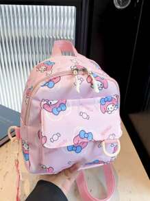 Sanrio 1 pieza de mochila kawaii de Sanrio con figura de anime y dibujos animados, bolsa de almacenamiento para viajes al aire libre, bolso de hombro lindo, mochila escolar con diseño de Canela (Cinnamon Roll)