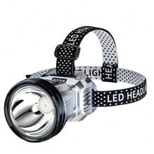 1 pieza Linterna frontal LED recargable de alta luminosidad, faro frontal súper brillante de largo alcance para pesca nocturna, uso en exteriores