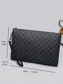 Bolsa De Mão Casual Masculina, Bolsa De Mão Com Design De Envelope, Bolsa De Mão De Pu Para Negócios