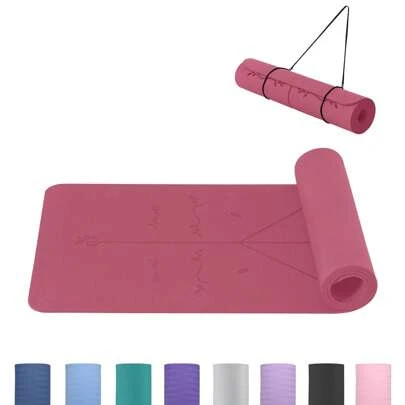 Good Nite 6mm Non-Slip TPE Yoga Mat With Carry Strap, High-Density Exercise Mat For Yoga, Pilates, Home Gym, Fitness Training, Available In Multiple Colors, 183 X 61 Cm, Ideal For Beginners, Men And Women