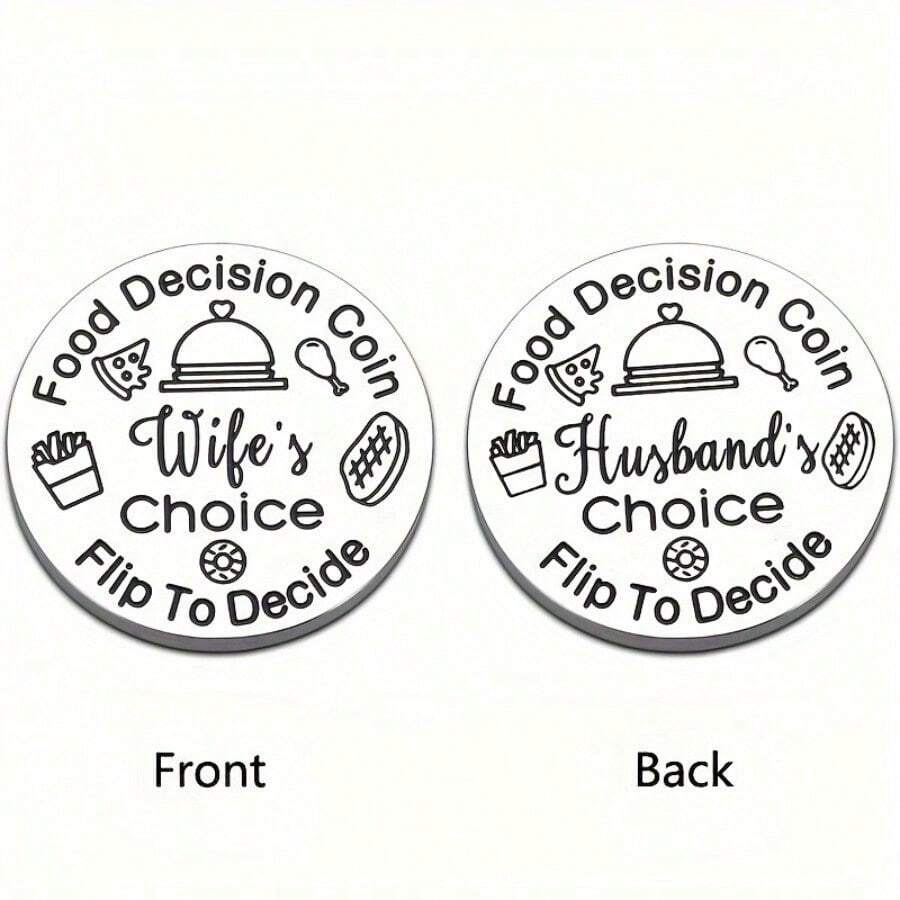 1 Stück witziges Geschenk, geeignet für Ehemann, Ehefrau, Jahrestag, Valentinstag, doppelseitiger Entscheidungsfinder, Paargeschenk, Geburtstagsgeschenk, Auto-Accessoire, Taschenbaumler, Rucksack-Accessoire, Schlüsselband mit ID-Halter, Valentinstag-Geschenk - Verschiedenfarbig - Übersicht 1