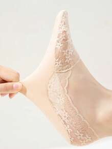 New Lace Boat Socks For Women's Summer Thin Low Vamp Silicone Anti Slip Invisible Socks That Don't Drop Heels Short Socks - Multicolor - View 10