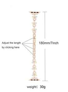 1pc Women Colorful Rose Gold Flower Shaped Metal Apple Watch Band, Fits 38mm/40mm/41mm/42mm/44mm/45mm/46mm/49mm For Series Ultra/SE/S10/S9/8/7/6/5/4/3/2/1, Elegant Thanksgiving/Valentine's Day/Birthday Gift, Fashion Accessory - Multicolor - View 3