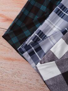 3pcs Men's Plaid Casual Lounge Pants, Pajamas Bottoms - Multicolor - View 4