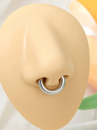 1pc Minimalist C-Shaped Nose Ring Earclip, Exaggerated Fake Nose Ring Clip, Unisex Daily Wear Accessory Gift