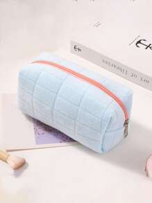 1pc Personalized INS Velvet Cosmetic Bag, Custom Embroidered Ditsy Floral Storage Pouch, Portable Travel Toiletry Organizer, Large Capacity Vanity Bag, Embroidered Beauty Bag, Gifts For Bridesmaids, Mom, Birthday, Friends, Teachers, Christmas/Holiday, Ladies, Anniversary