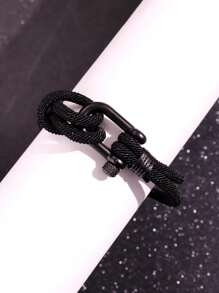 1 szt. Bransoletka Niche Hipster Retro Braided Horseshoe Buckle, Męski codzienny dodatek do biżuterii