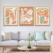 3PCS Flower Wall Arts Canvas Printi Schilderij - Frameloze Olieverfschilderij Poster, Botanische Kunst Olieverfschilderij Poster, Slaapkamer Muurkunst, Woonkamer Muurdecoratie, Eetkamer Muurdecoratie, Keuken Decoratief, Studeerkamer, Gang, Slaapzaal Decoratie, Ideaal Cadeau Voor Vrienden, Muurkunst, Muurdecoratie, Huisdecoratie, Kamerdecoratie Canvas Schilderij, Posters,