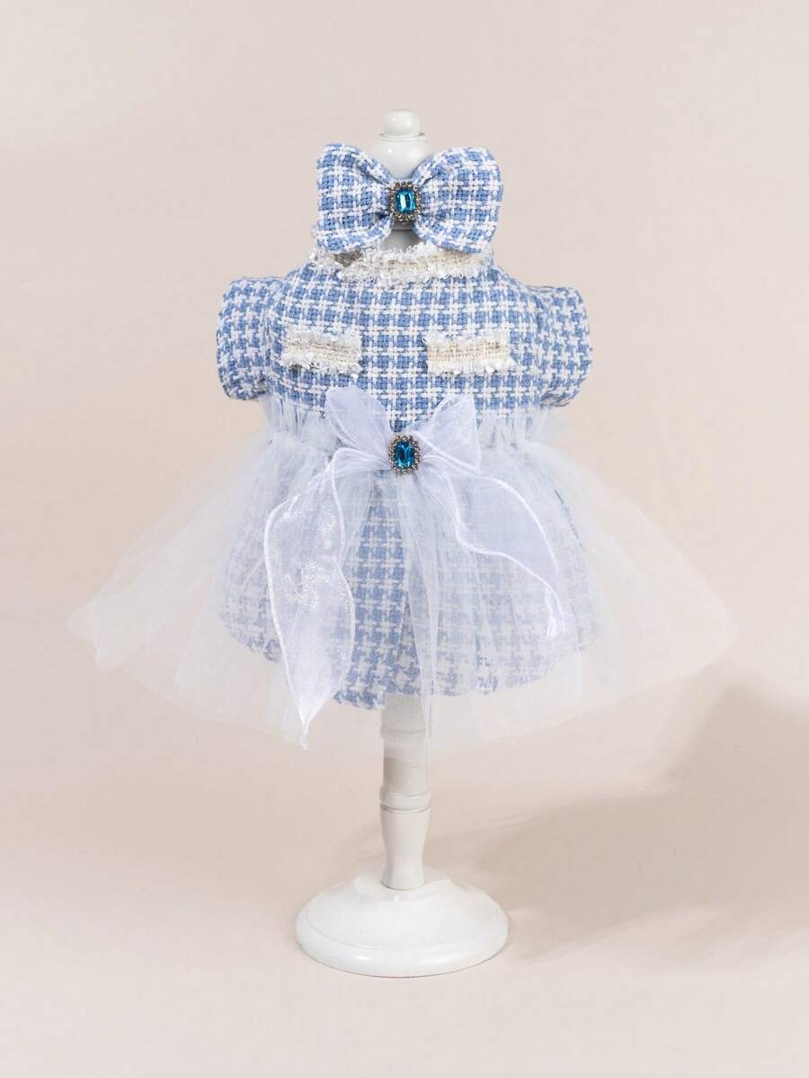 1pc Woolen Mesh Adorable Warm Thick Pet Dress/Skirt