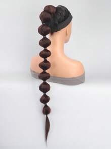 Braided Dark Brown 30 Inch Extra Long Synthetic Fiber Ponytail For Women