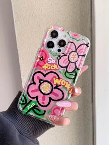 花朵图案防震手机壳适用于 16 Pro Max/11/12/13/14 Plus/15 Pro/XS/XR