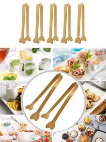 Stainless Steel Heart Shaped Square Candy Clips Candy Snack Clips Coffee Clips Cafe Kitchen Creative Ice Clips,Party Potluck Tableware,Wedding Tableware,Multifunctional Small Clips,Kitchen,Holiday - Multicolor - View 1