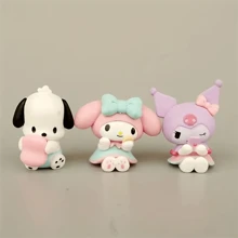 Sanrio Sanrio Hello Kitty & My Melody Set Of Five - Adorable Sleeping Posture Figurines For Office Desk Ornaments, Cake Decorations - Perfect For Halloween And Christmas
