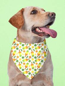 Set aleatorio de 5 piezas de pañuelos triangulares ajustables con diseños de frutas de Hawái de primavera y girasoles de verano para perros pequeños, medianos y grandes, y gatos - Multicolor - Ver 7