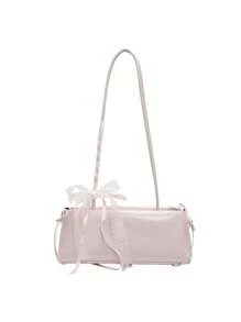 粉色 PU 材质蕾丝领带蝴蝶结装饰浪漫韩版女童芭蕾风格保龄球包简约时尚女士手提包 Y2K 甜美酷辣妹风格女士单肩包侧面 PU 蝴蝶结装饰拉链开合内侧可放手机卡包等适合外出度假日常旅游购物主题派对聚会等用途 - 粉色 - 查看 10