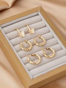 6 件套女士时尚简约欧美风格耳环套装