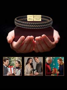 1PC Father's Day Exclusive Golden Knot Bracelet Gift For Dad, Exuding Sophistication And Style, Elegant Gift For Son Back-To-School Season - Gold - View 5