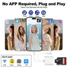 SD Card Reader Compatible With IPhone IPad, Dual Lightning & USB-C Connector Memory SD Card Adapter, Support SD/MicroSD Cards, High-Speed Trail Camera Viewer, Plug And Play