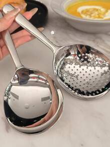 大号公勺套装，包含 8 英寸不锈钢大号公勺和开槽公勺，适用于派对/自助餐，可用洗碗机清洗，学校用品