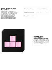 Set de teclas de goma HyperX Keycaps, un kit de accesorios de gaming con teclas de goma adecuadas para la mayoría de teclados mecánicos - Rosa - Ver 2