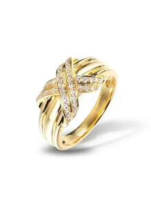 1pc Fashionable Elegant Multi-Layer Crossover Ring Suitable For Women To Wear At Weddings, 925 Sterling Silver Jewelry