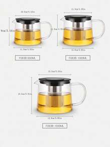 1PC Glass Teapot, Heat Resistant Glass Teapot Suitable For Loose Tea Leaves & Coffee, High Quality Infuser Teapot With Large Capacity Of 600ml, 1000ml Or 1500ml, Transparent Glass Cup, For Outdoor, Camping