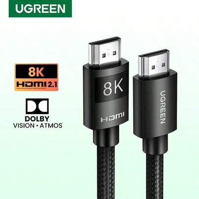  UGREEN HDMI 2.1 线 8K 60Hz 48Gbps 公对公线支持动态 HDR EARC Dolby Atmos HDCP 兼容 PS4/5 X Box Roku TV HDTV 蓝光投影仪