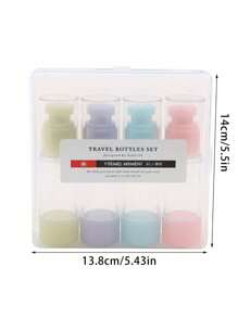 4 件/套盒装旅行瓶套装、旅行化妆品瓶套装、样品瓶套装、旅行化妆品瓶套装、乳液喷雾瓶套装 - 彩色 - 查看 3