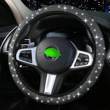 1pc Steering Wheel Cover For Women Men Bling Bling Crystal Diamond Sparkling Car SUV Wheel Protector Universal Fit 15 Inch