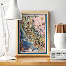 1pc Frameless Canvas Painting Print Typography Print, Map Of State Of California| Decorative Wall Art| Prints On Canvas| Home Wall Print| Vintage Map Print| Poster Art ﻿