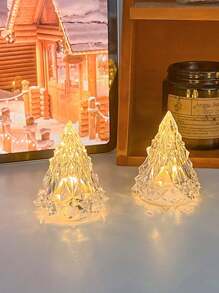 1pc Rhinestone Lamp Crystal Iceberg Lamp Night Light, Flameless Candle Lamp, Home Decor Ornament, Desktop Decoration - Multicolor - View 3