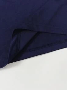 Conjunto deportivo informal de niño con camiseta de manga corta y pantalón corto, para primavera/verano - azul real - Ver 6