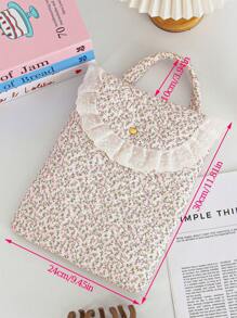 1 pieza Bolsa para Tableta con patrón floral rosa de 11 pulgadas, Bolsa de ordenador colorida y linda, Funda protectora, Bolsa pequeña para documentos, Funda para portátil, Bolsa de transporte para computadora portátil de 11 pulgadas, Cubierta portátil para tableta compatible con iPad Air 4, Pro 11, Mini 5, iPad y compatible con Samsung a prueba de golpes de 9 a 11 pulgadas