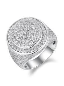 18K Gold Plated S925 Silver D/VVS1 Moissanite Hip-Hop King Ring, Elegant & Fashionable Jewelry For Men