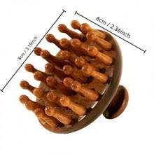 2 Pieces Multifunctional Wood Incense Round Disc Massage Comb And Scalp Massager - Dual Action Sideburn Comb, Interchangeable Hair, Suitable For All Hair Types, Durable Rubber Brush - Improves Hair Health And Blood Circulation, Suitable For Hair Salons And Home Use, Hair Care Accessories, Elegant Hair Tool, High-Quality Structure - 2個 - 查看 9
