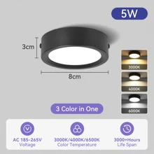 Luz empotrada para techo, Foco LED para decoración del hogar, Foco moderno para sala de estar, dormitorio, pasillo, baño, gabinete de cocina, tienda, hotel. Disponible en negro/blanco/dorado, en blanco cálido/neutro/frío, en 5W/10W/15W/25W. - Downlight de montaje en superficie - Ver 95