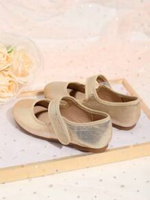 Fashionable Flat Shoes For Girl, Korean Style Elegant Dress Shoes For Autumn/Winter - Gold - View 4