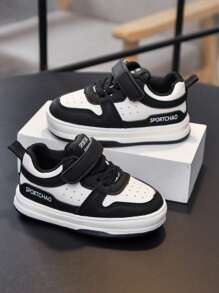 1 双时尚休闲婴儿车鞋，幼儿女童运动鞋，适合婴儿和幼儿春秋季户外穿着，轻便防滑男童白色婴儿车鞋 - 黑色 - 查看 1